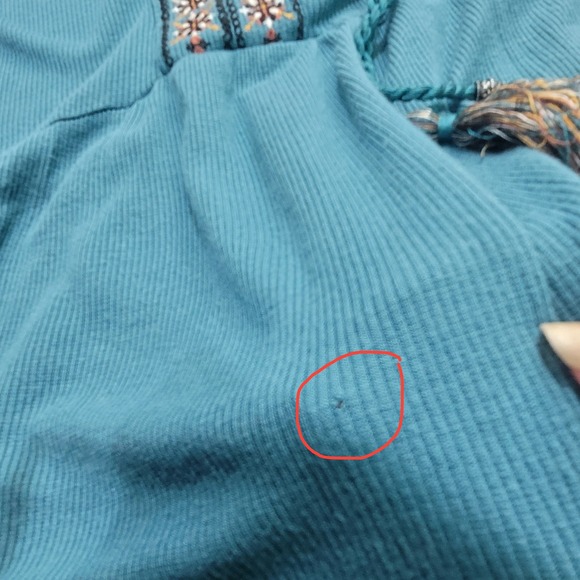 Artesia Peplum Long Sleeve Tassel Knit Lace Embroidered Boho Peasant M Aztec Y2K - Picture 7 of 10